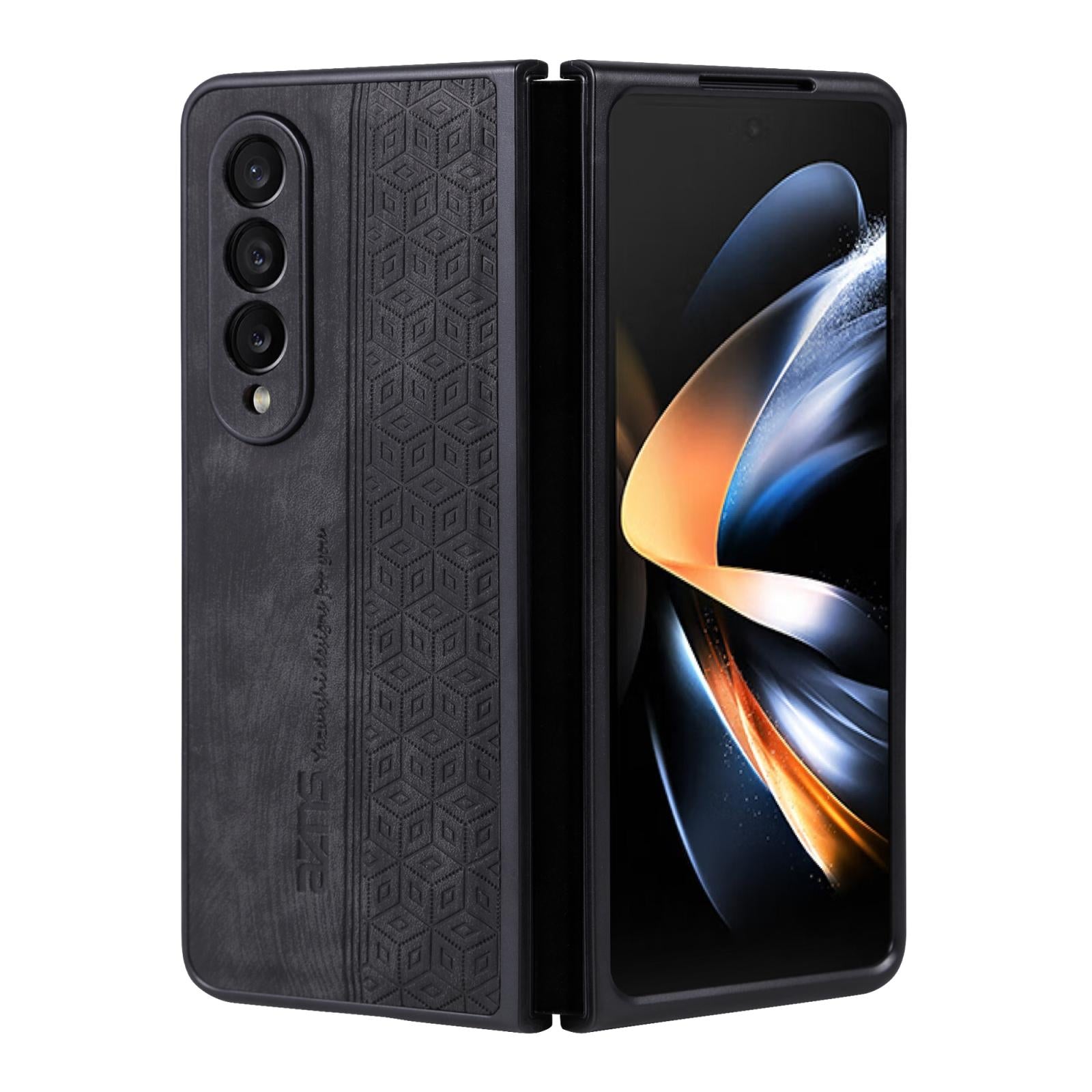 For Samsung Galaxy z Fold4 5G Embossed 3d Skin Texture Phone Case - Sleek Design - Sapphire Blue 11