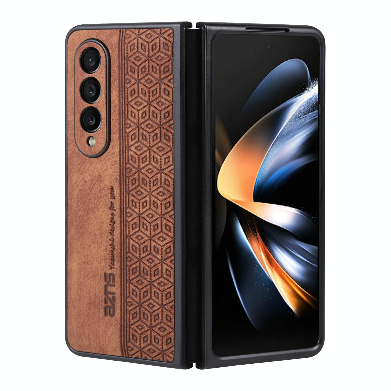 For Samsung Galaxy z Fold4 5G Embossed 3d Skin Texture Phone Case - Sleek Design - Sapphire Blue 13