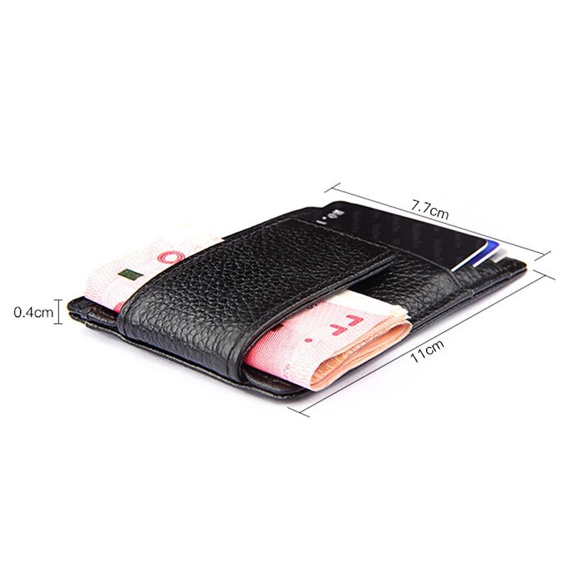 Leather Rfid Blocking Card Holder Wallet with 3 Slots and Pocket - Coffee 8