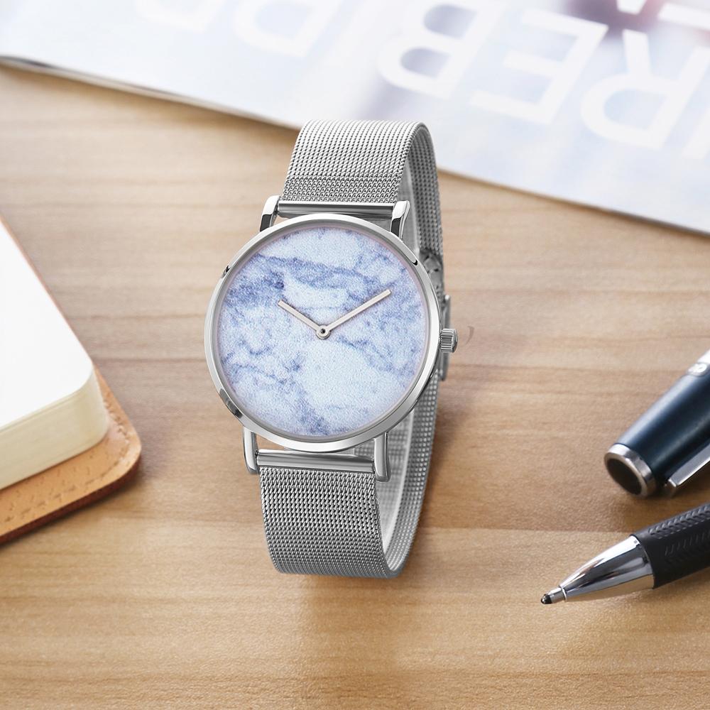 Stylish Women Quartz Watch with Stainless Steel Band - Round Dial Silver Alloy Case - Wa0730D 6