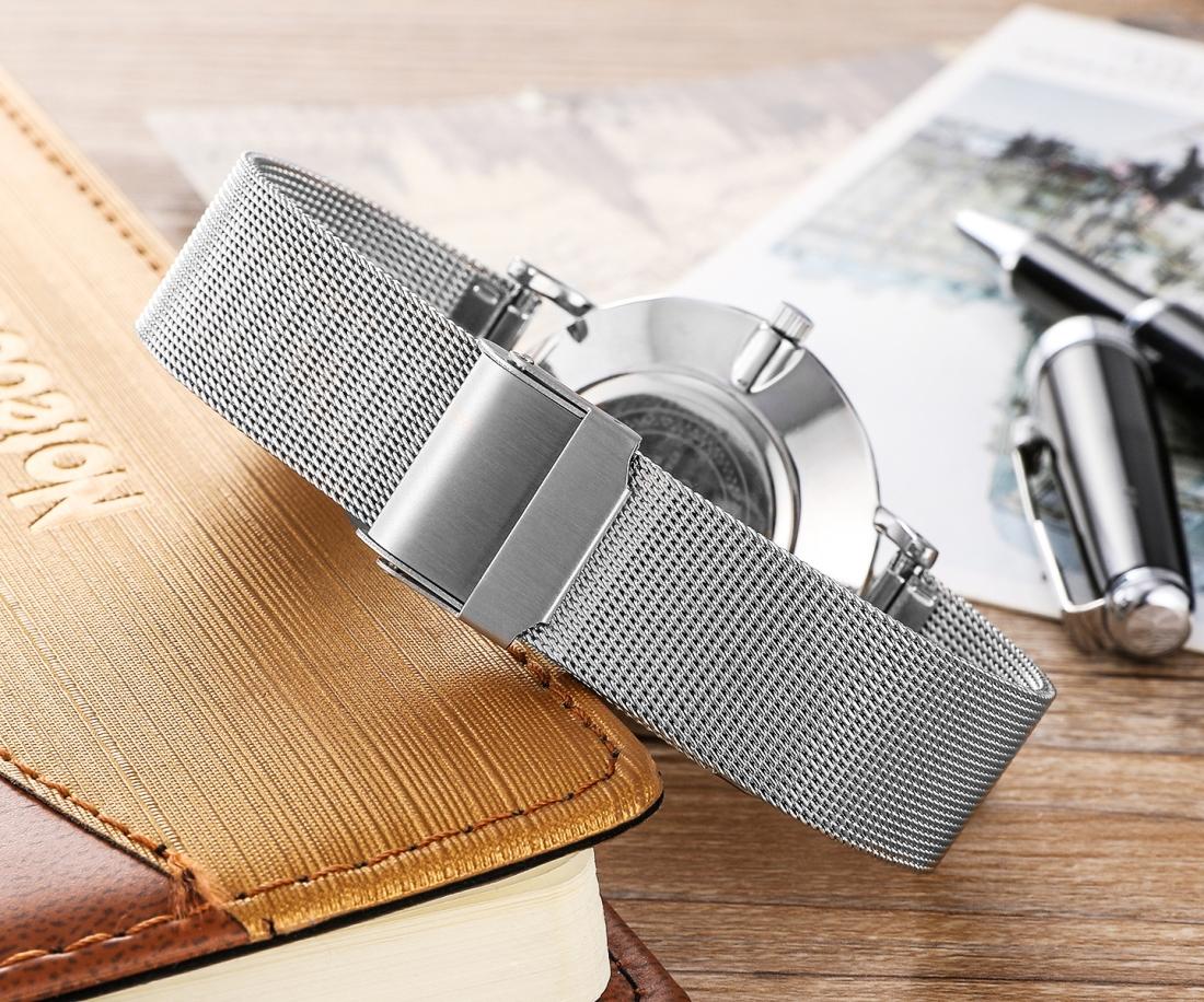 Stylish Women Quartz Watch with Stainless Steel Band - Round Dial Silver Alloy Case - Wa0730D 7