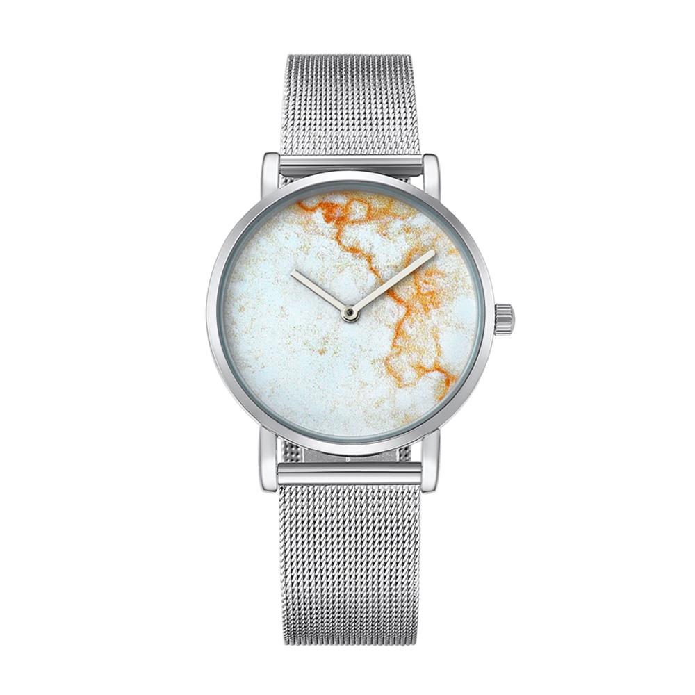 Stylish Women Quartz Watch with Stainless Steel Band - Round Dial Silver Alloy Case - Wa0730D 10