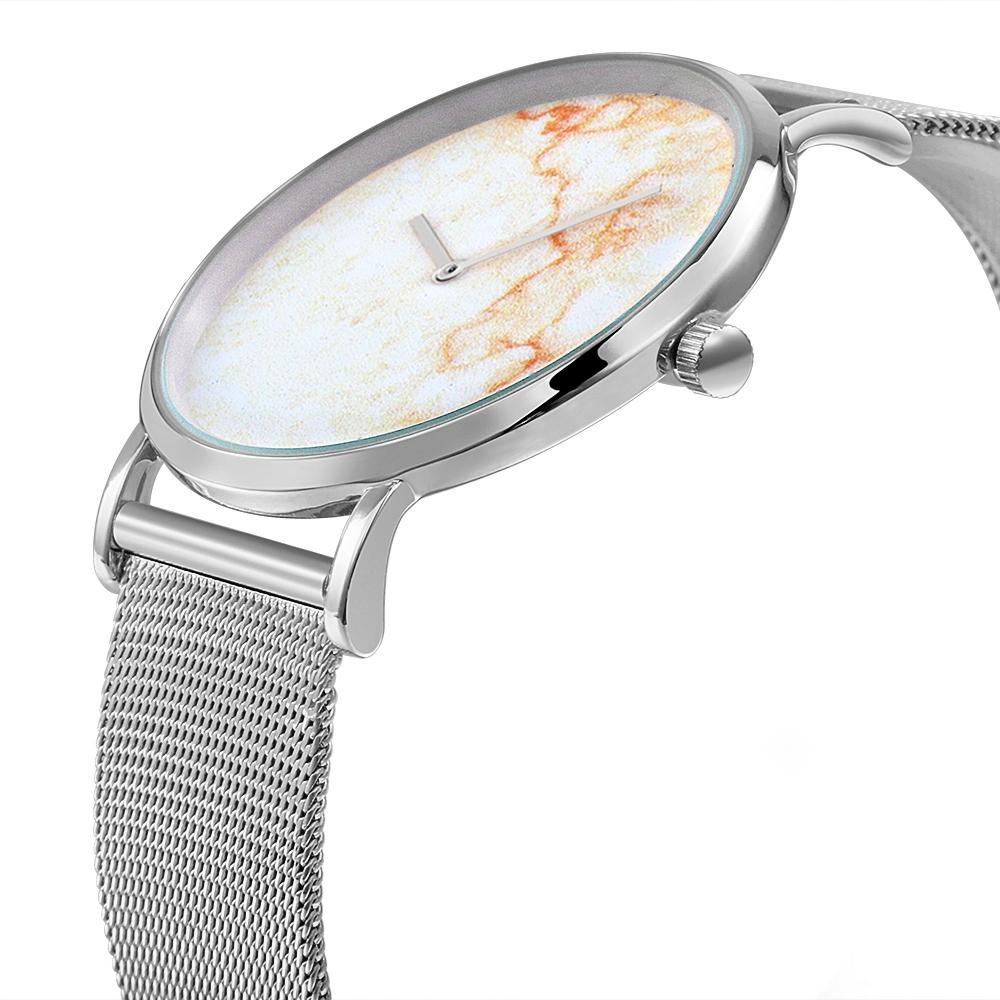 Stylish Women Quartz Watch with Stainless Steel Band - Round Dial Silver Alloy Case - Wa0730D 12
