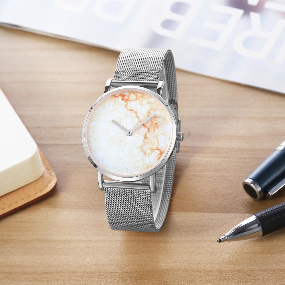 Stylish Women Quartz Watch with Stainless Steel Band - Round Dial Silver Alloy Case - Wa0730D 14