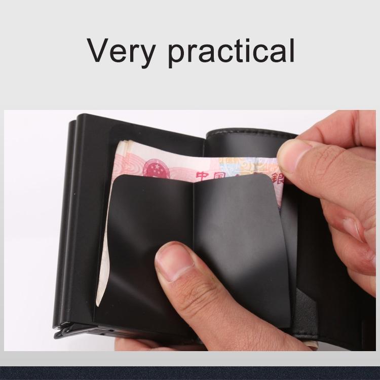 Leather Rfid Blocking Card Wallet - Multi-functional - Dark Blue 6