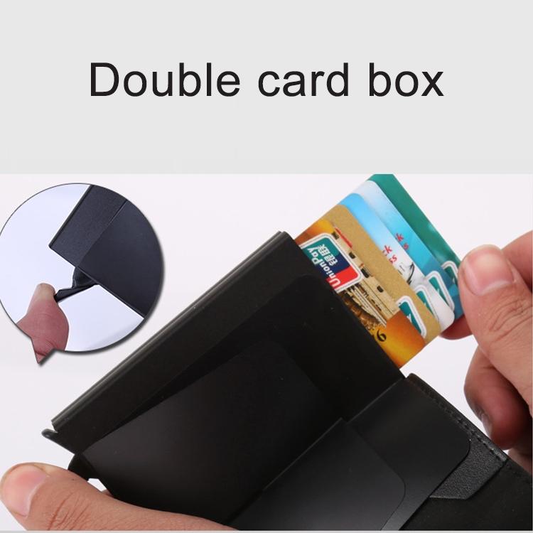 Leather Rfid Blocking Card Wallet - Multi-functional - Dark Blue 7