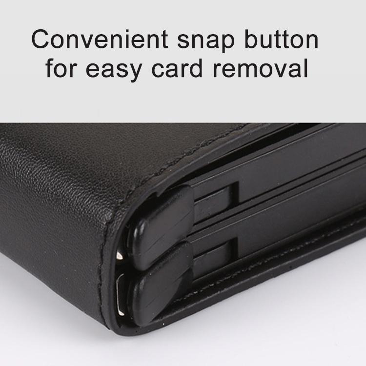 Leather Rfid Blocking Card Wallet - Multi-functional - Dark Blue 9