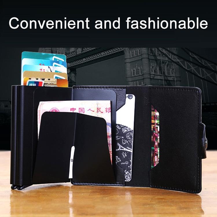 Leather Rfid Blocking Card Wallet - Multi-functional - Dark Blue 10