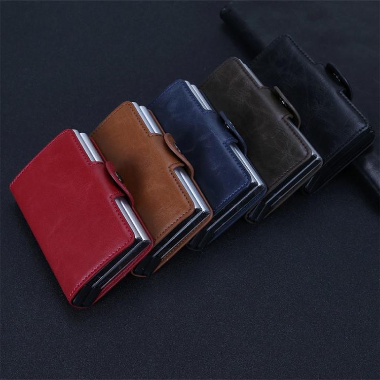 Leather Rfid Blocking Card Wallet - Multi-functional - Dark Blue 11