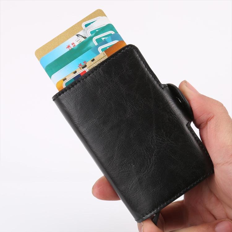 Leather Rfid Blocking Card Wallet - Multi-functional - Dark Blue 14