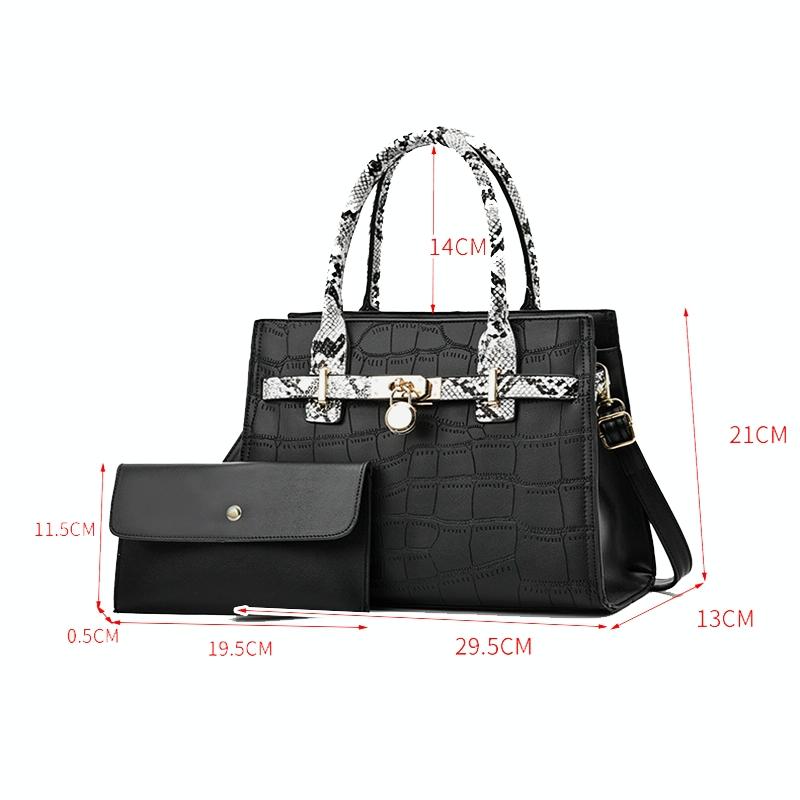Large Capacity 2-in-1 Stone Pattern Bags - Versatile and Spacious - Black 4
