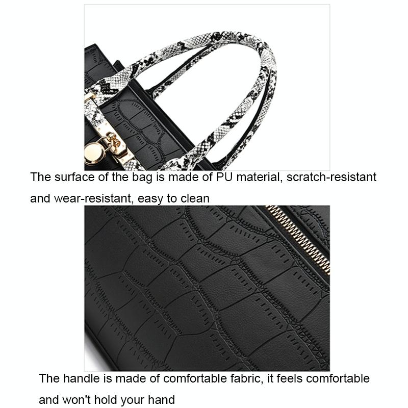 Large Capacity 2-in-1 Stone Pattern Bags - Versatile and Spacious - Black 7