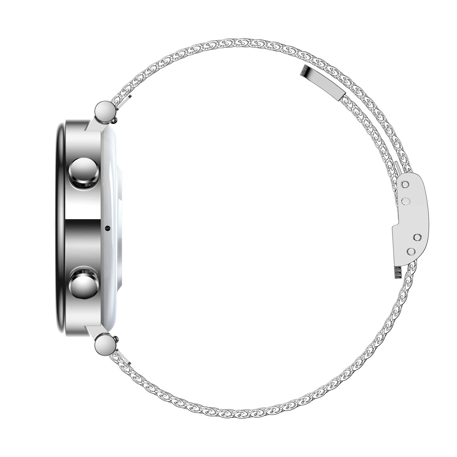 Women Smart Watch With Bt Call Health Tracking And Sos - Compact And Stylish - Rose Gold Steel Band 5
