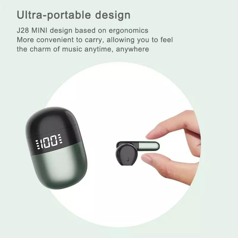 Wireless Bluetooth Earphones with Led Display and Hifi Sound for Sports - Green 5
