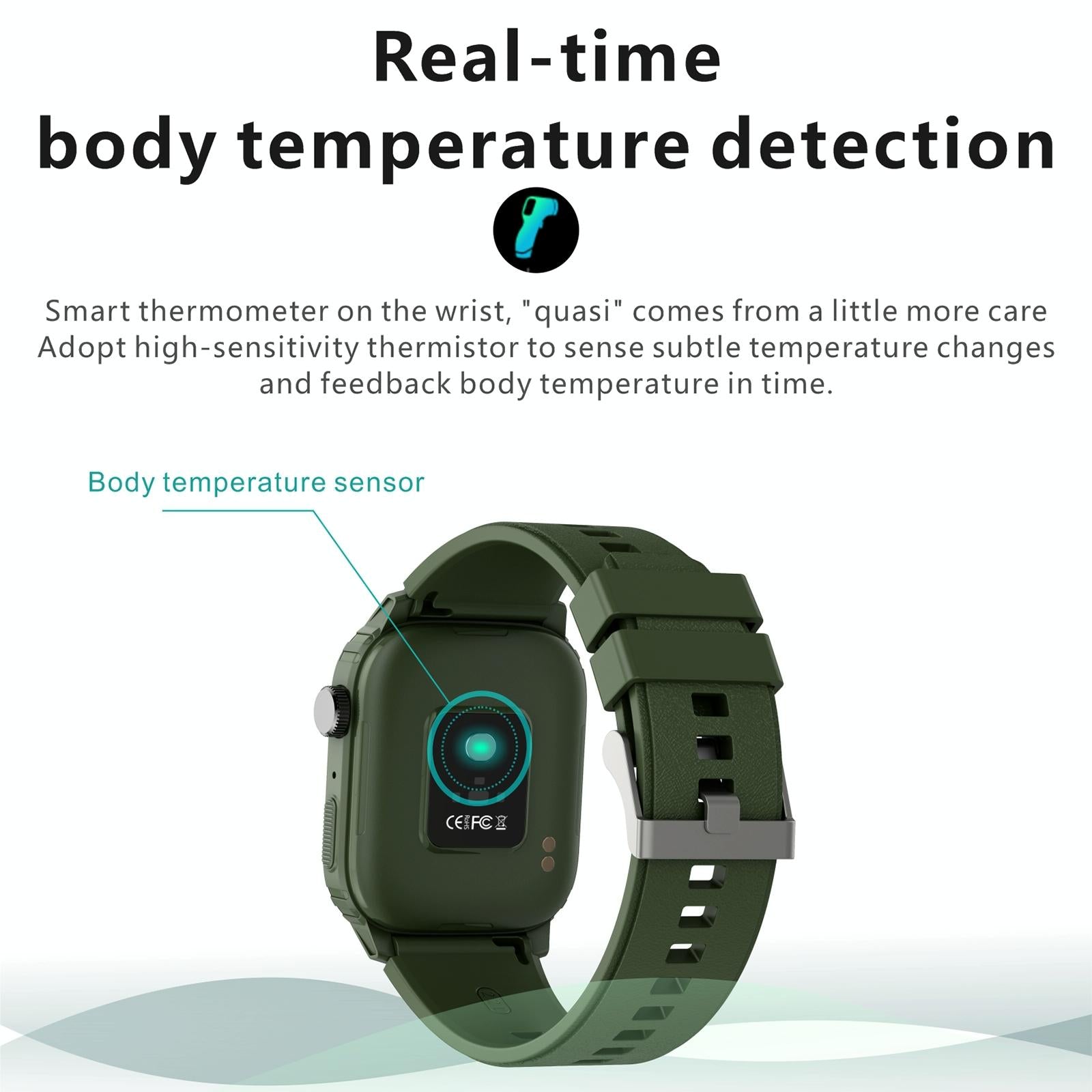 1.7 Inch Tft Hd Screen Smart Watch Support Bluetooth Calling / Blood Pressure Monitoring - Green 6