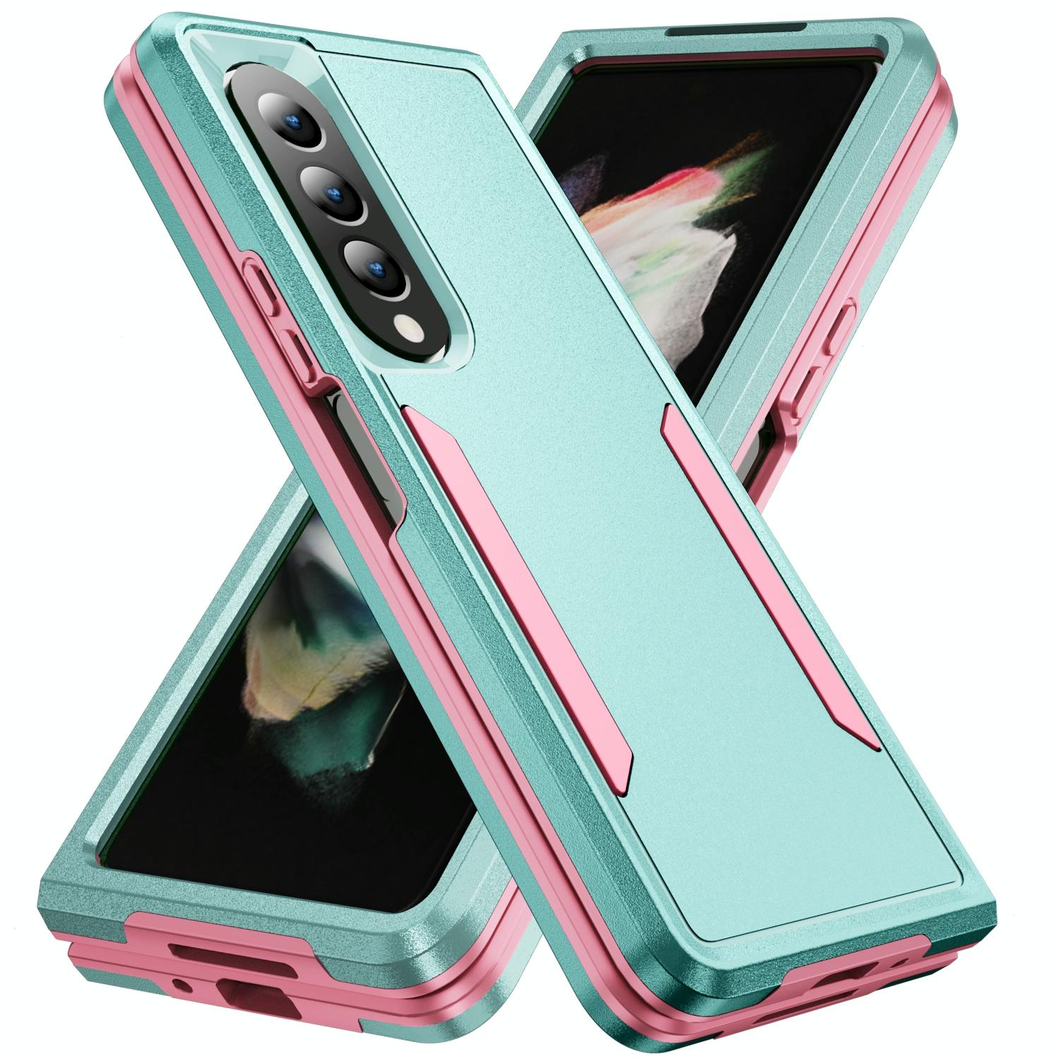 For Samsung Galaxy Z Fold4 5G Shockproof Pc Tpu Case - Red + Black 8