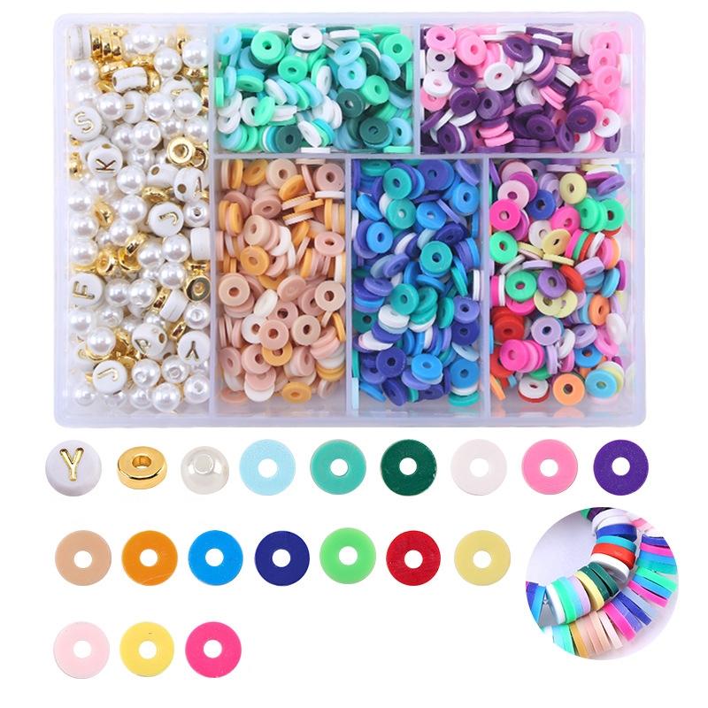 6 Piece Soft Pottery Beading Set For Diy Bracelets & Necklaces - Purple 14