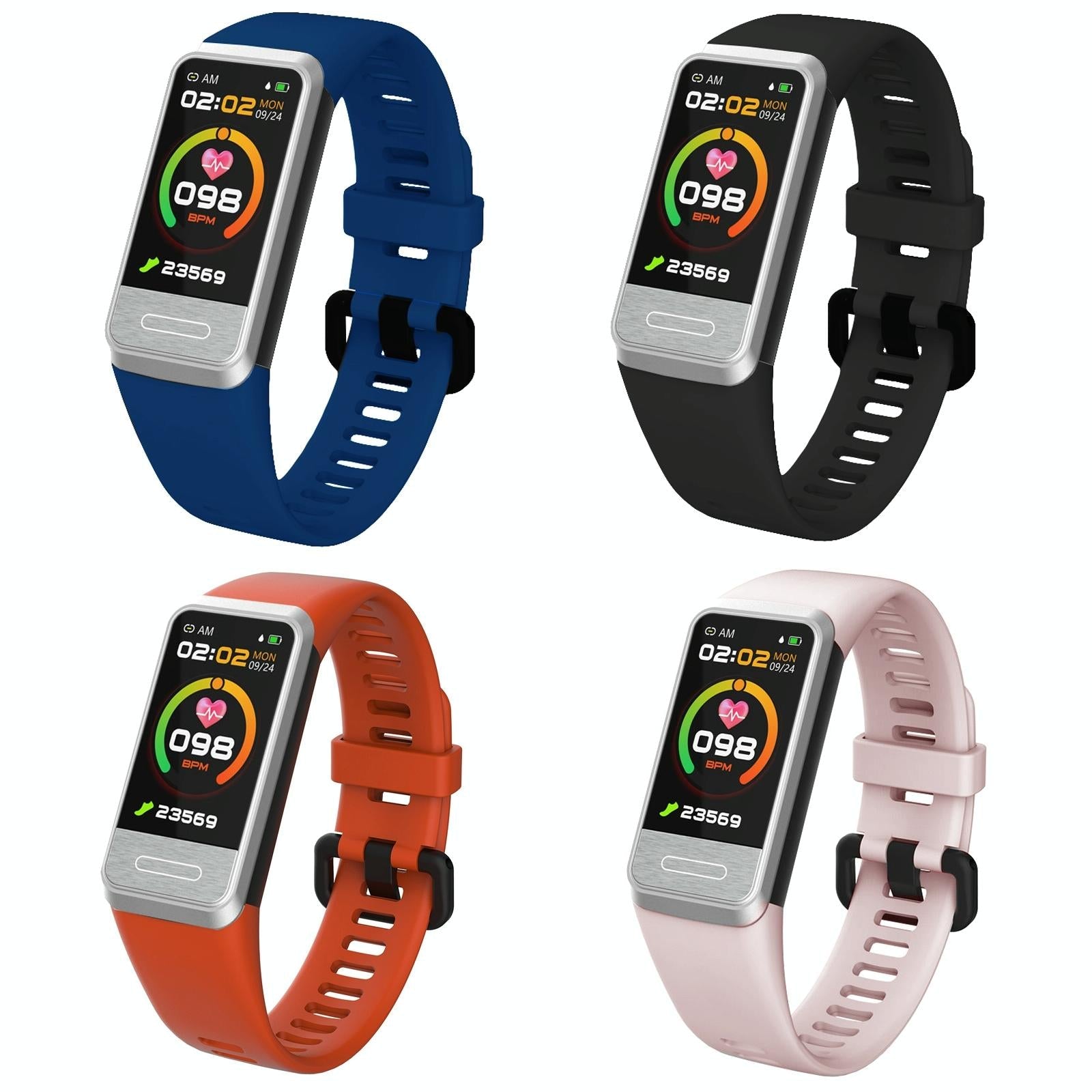 Smart Blood Glucose Sleep Tracker - Tft Hd Display - Pink 3
