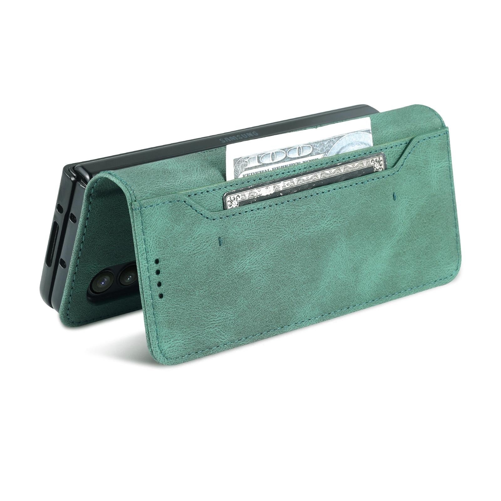 For Samsung Galaxy Z Fold4 5G Horizontal Flip Tpu Phone Case - Green 7