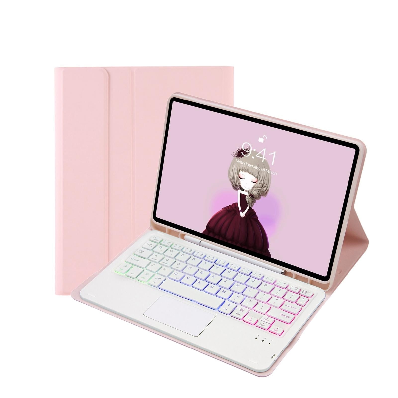 Bluetooth Keyboard Leather Case For Ipad 9.7 2018 & 2017 / Pro 9.7 / Air 2 With Touch Pad & Backlight - Mint Green 6