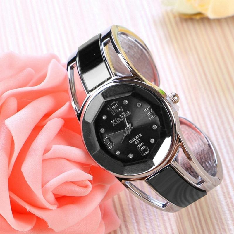 Stainless Steel Diamond Bracelet Watch for Women - Hollow Mirror Surface - White 3