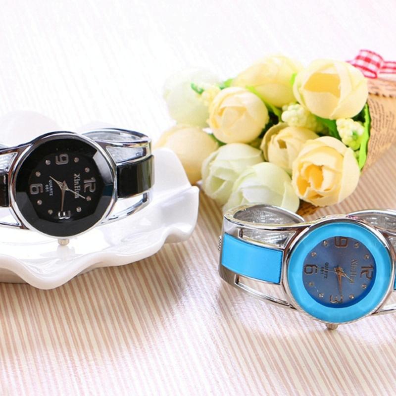 Stainless Steel Diamond Bracelet Watch for Women - Hollow Mirror Surface - White 4
