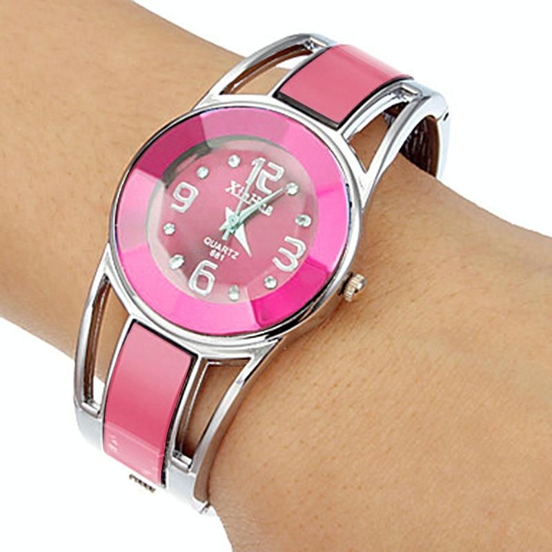 Stainless Steel Diamond Bracelet Watch for Women - Hollow Mirror Surface - White 11