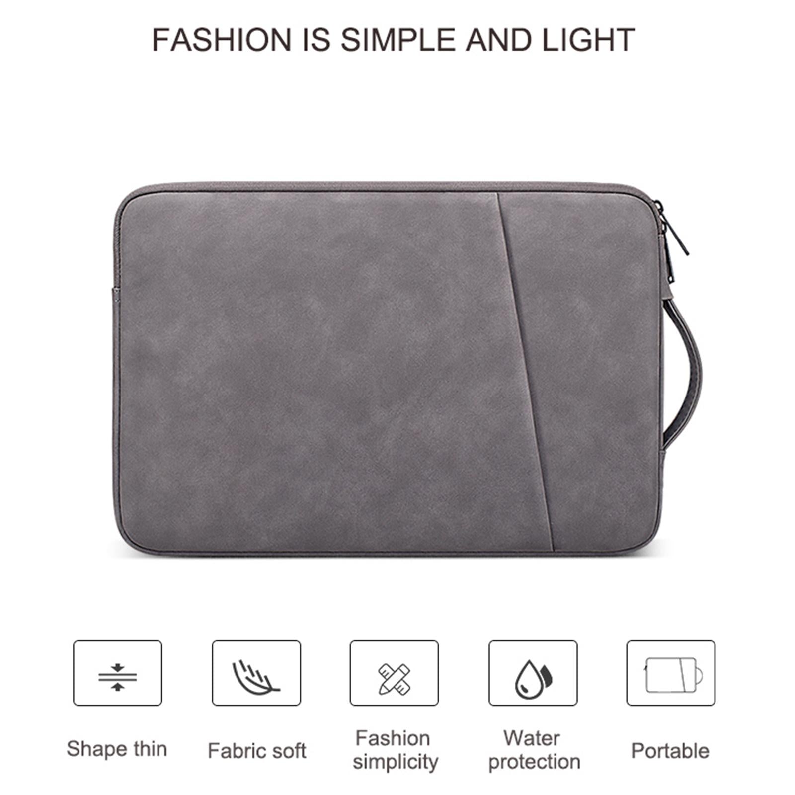 13.3 Inch Sheepskin Notebook Inner Bag - Natural - Elegant Gray 4