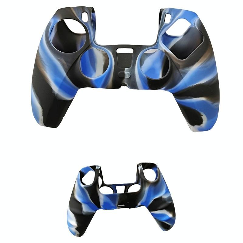 2-pack Non-slip Silicone Handle Covers for Ps5 Controllers - Black White Blue 12