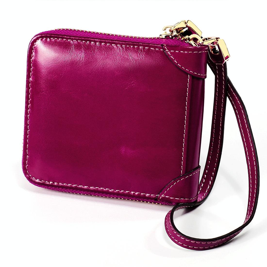 Rfid Leather Wallet with Lanyard - Multi-functional - Purple 5