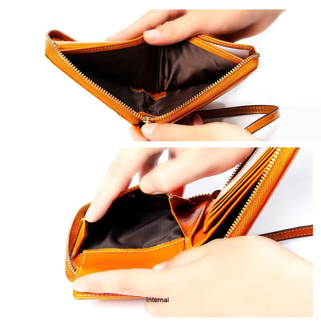 Rfid Leather Wallet with Lanyard - Multi-functional - Purple 11