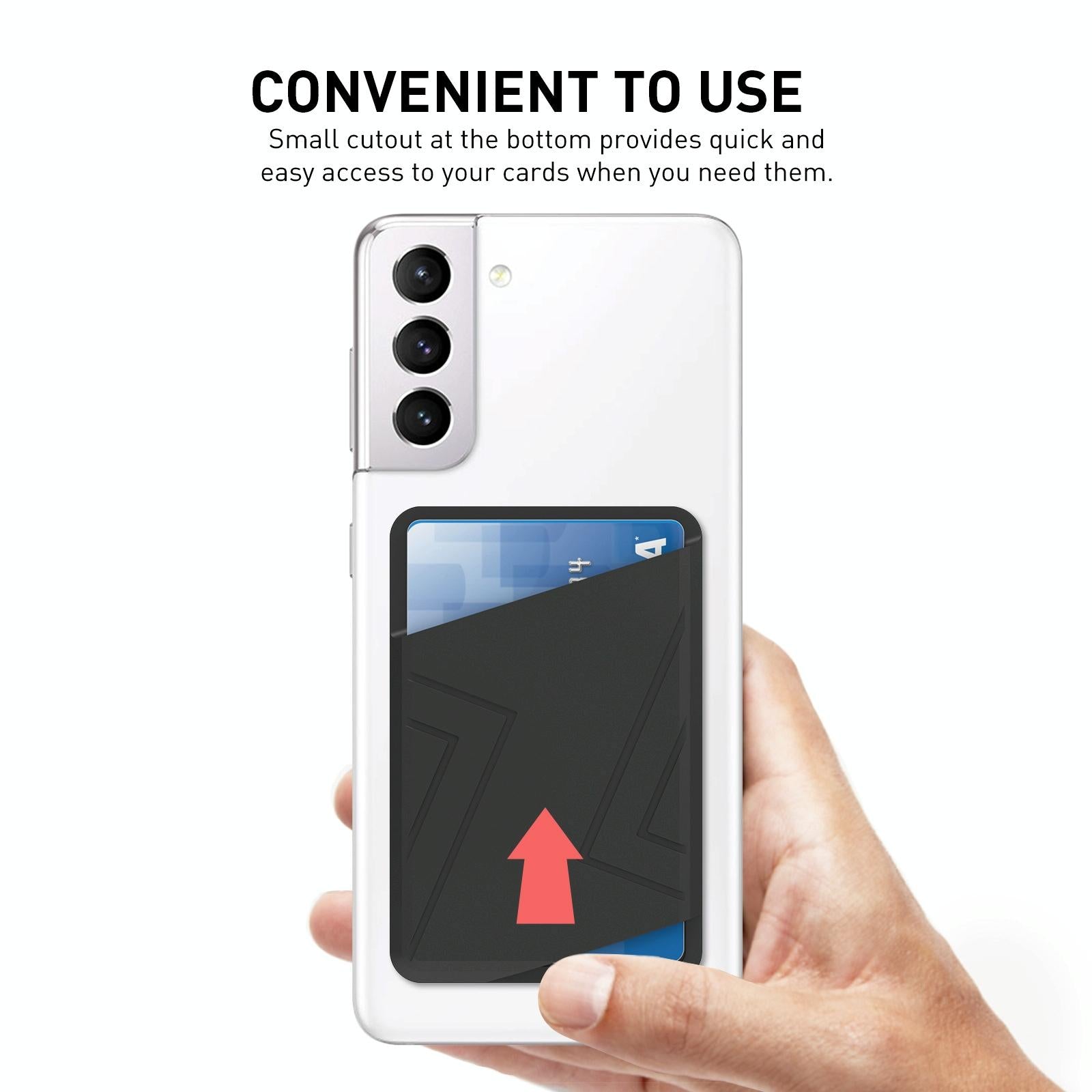 Silicone Adhesive Card Case Black - Gray 5