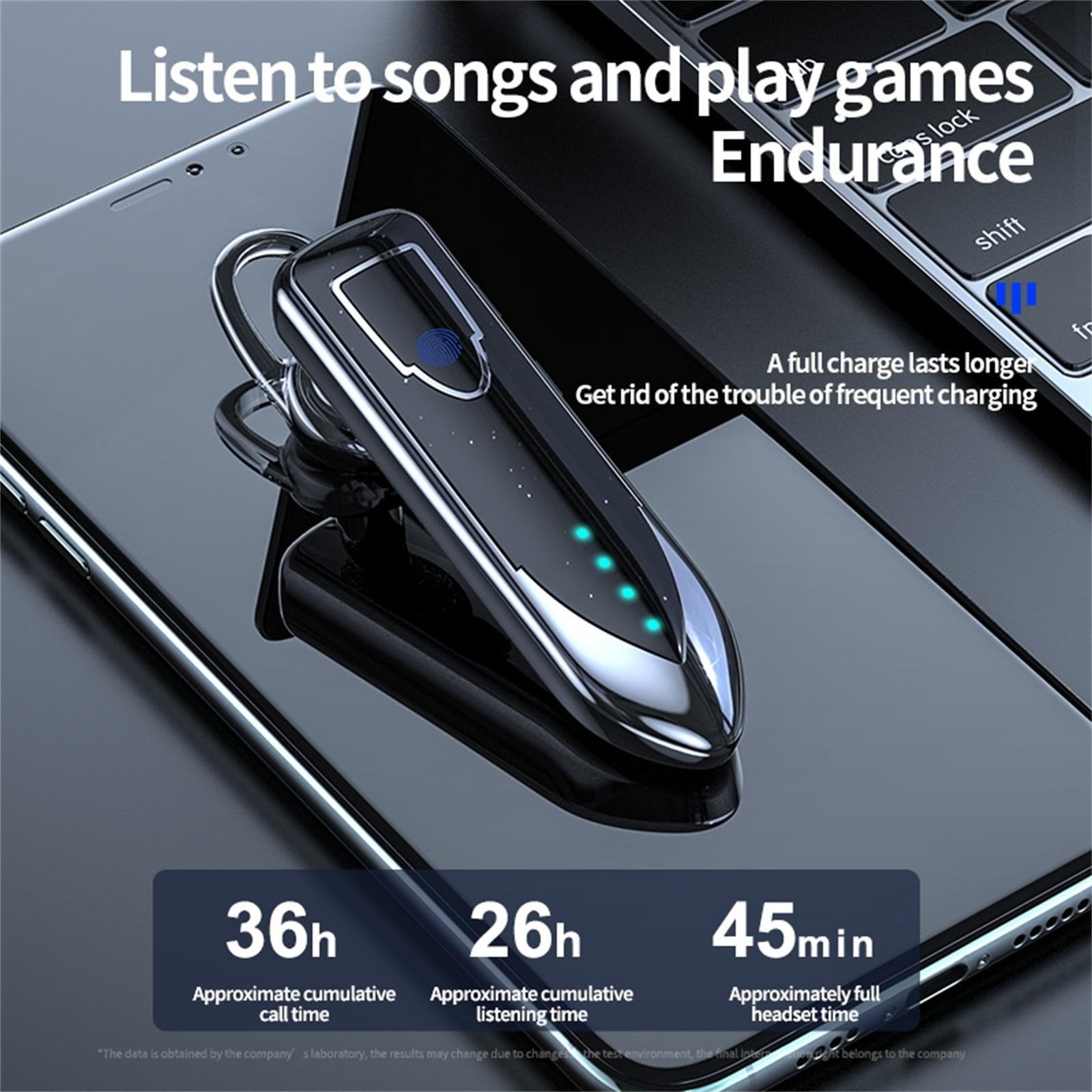 Business Style Bluetooth 5.0 Earphone with Touch Switch - Purple 15