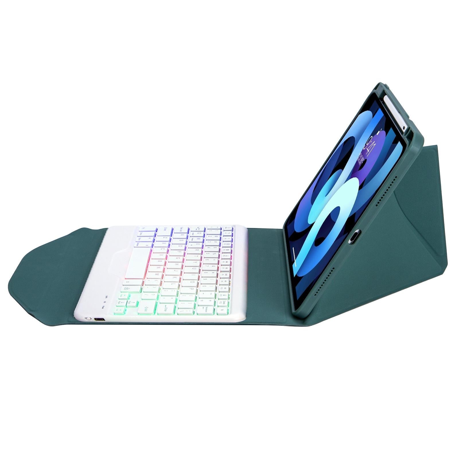 Bluetooth Keyboard Leather Case For Ipad Pro 11 - Backlit With Pen Slot - Sky Blue 6