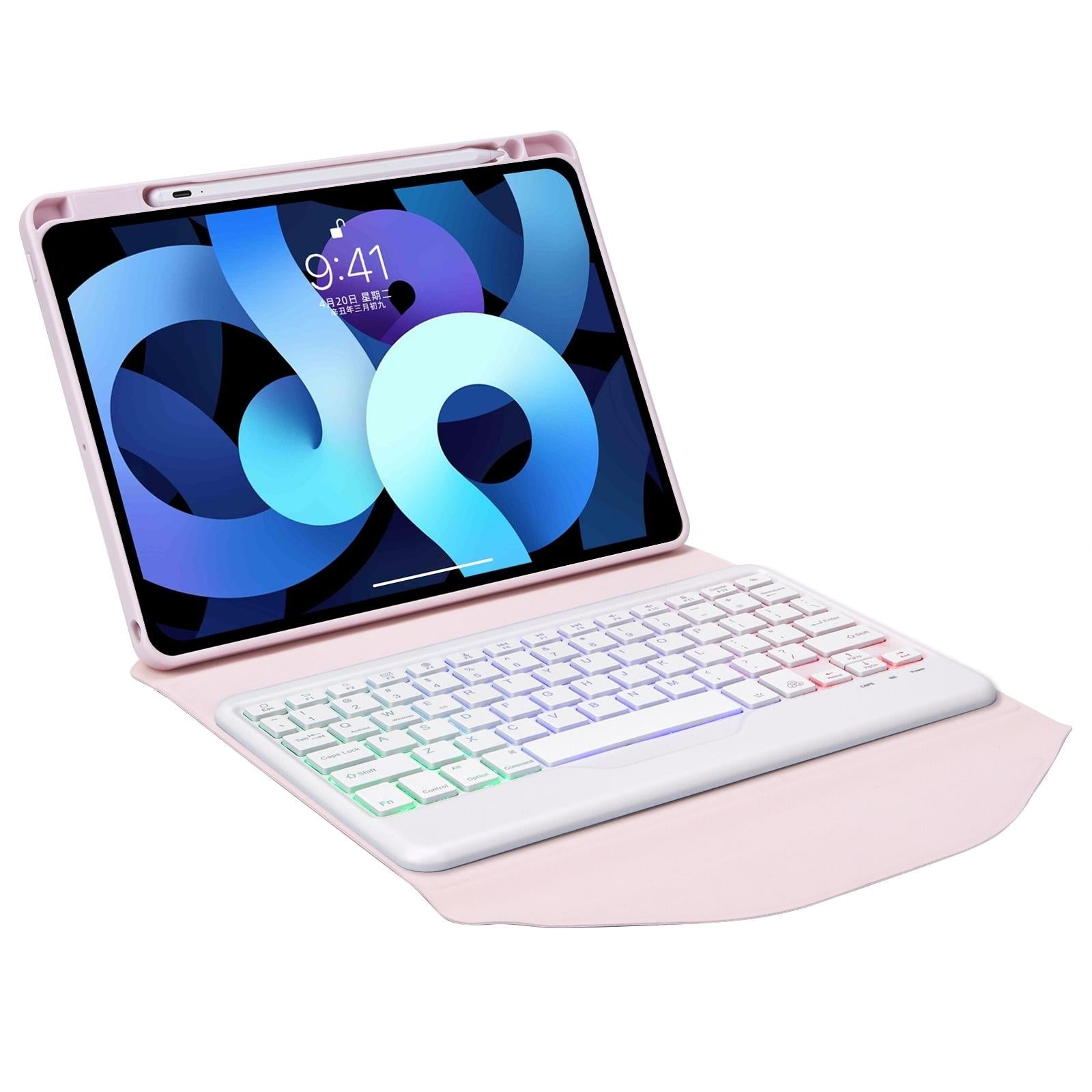 Bluetooth Keyboard Leather Case For Ipad Pro 11 - Backlit With Pen Slot - Sky Blue 9