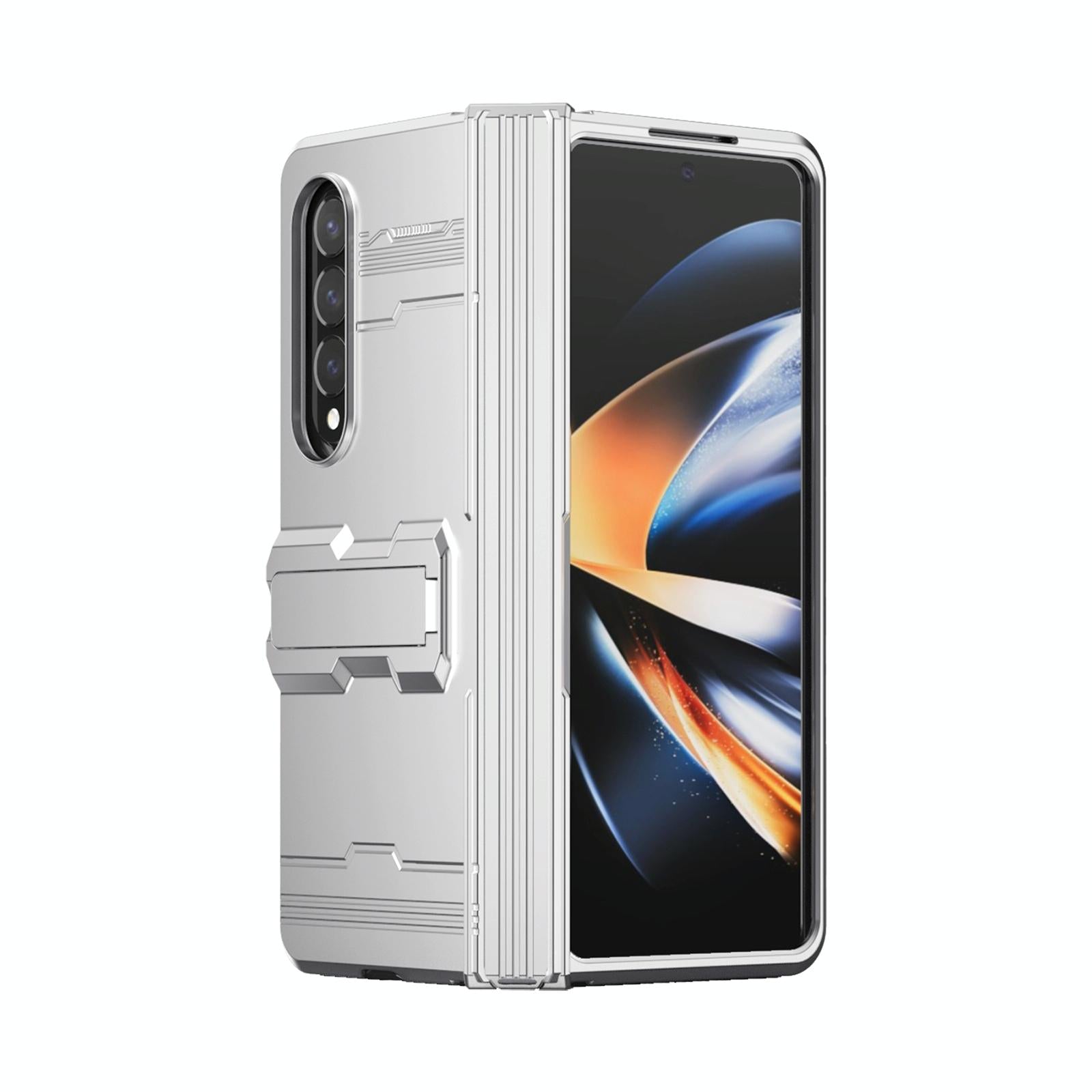 For Samsung Galaxy Z Fold4 5G Anti-Fall King Kong Phone Case - Silver 10