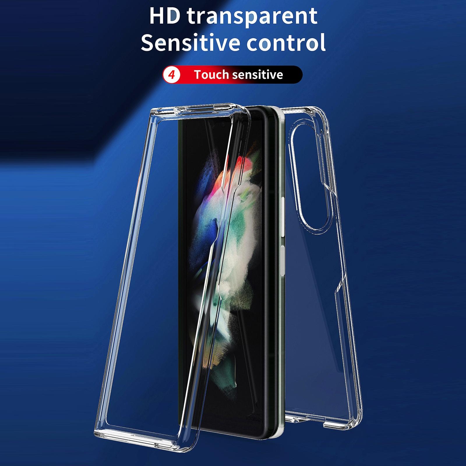 For Samsung Galaxy Z Fold4 5G Clear Acrylic Tpu Phone Case - Blue 7