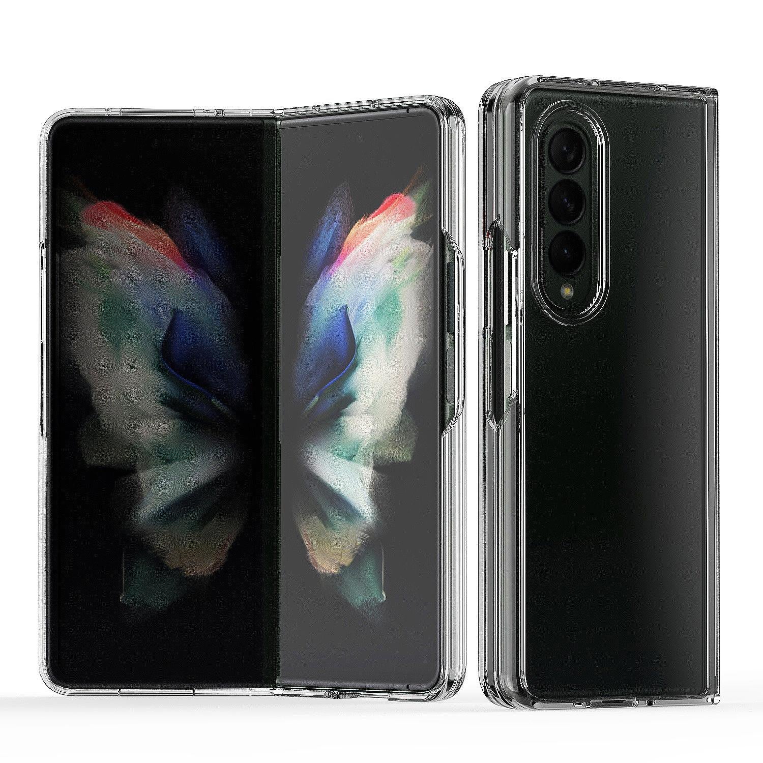 For Samsung Galaxy Z Fold4 5G Clear Acrylic Tpu Phone Case - Blue 12