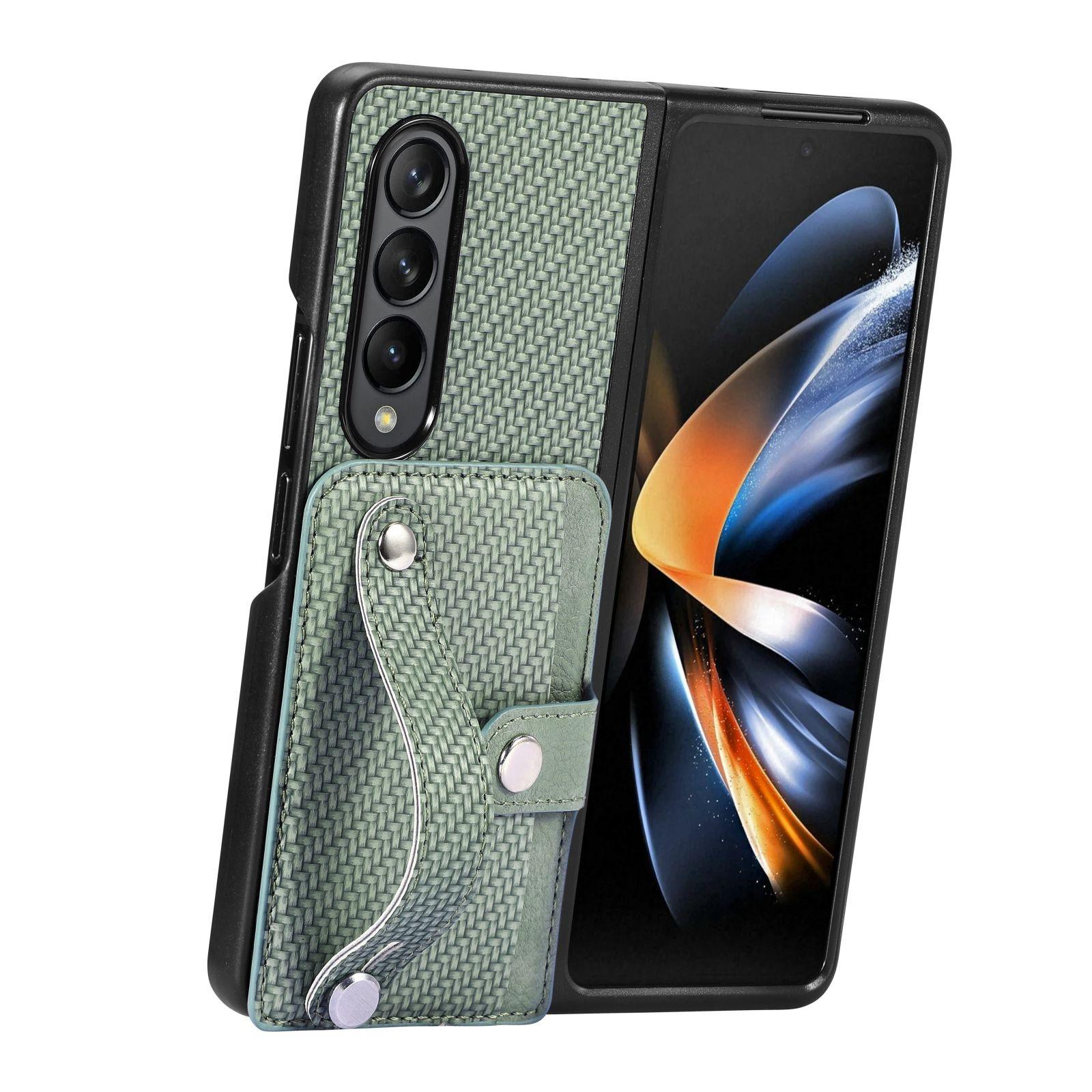 For Samsung Galaxy Z Fold4 5G Wristband Phone Case - Green