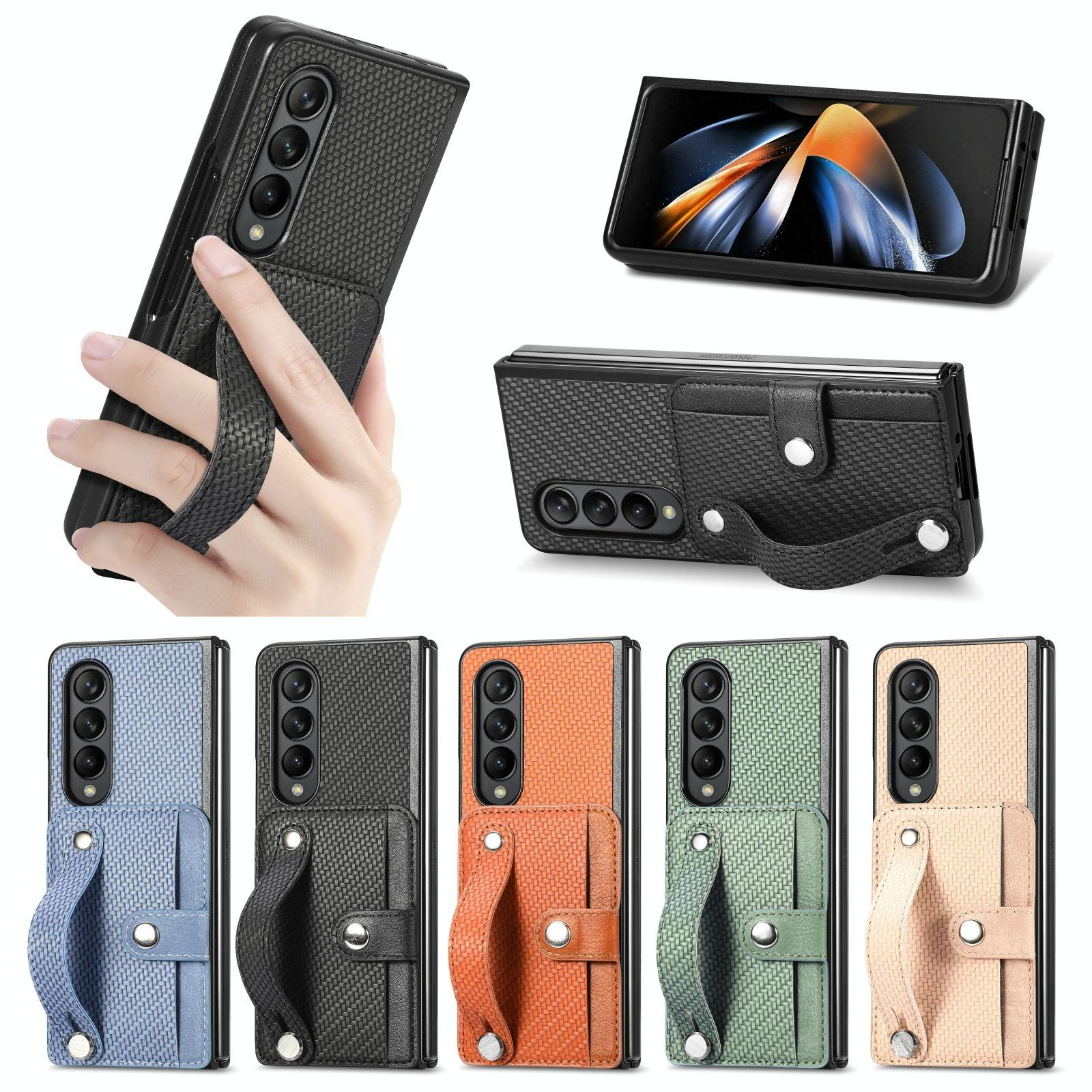 For Samsung Galaxy Z Fold4 5G Wristband Phone Case - Green 6