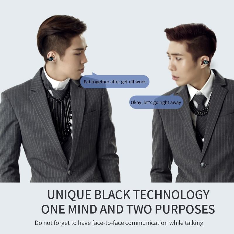 Ultra-light Wireless Earphone with Mic - Bluetooth 5.0 - Ear Clip - Stereo - Grey
