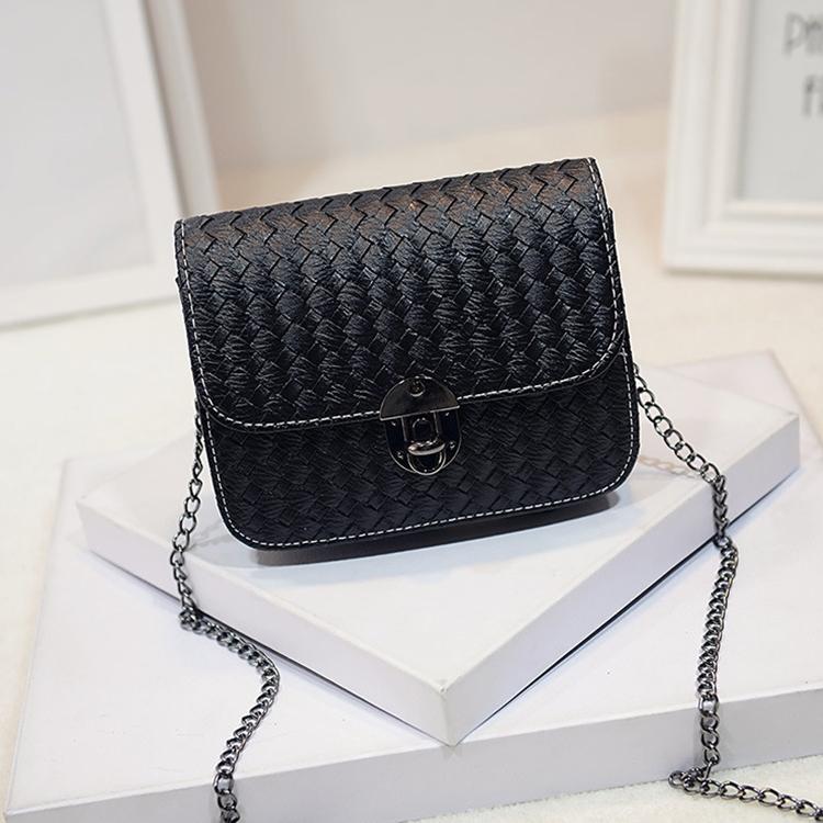Black Chain Shoulder Bag For Women Small Square Design