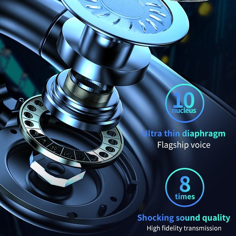 Bluetooth V5.2 Single Earhook Business Headset - M99 - Black + Blue 4