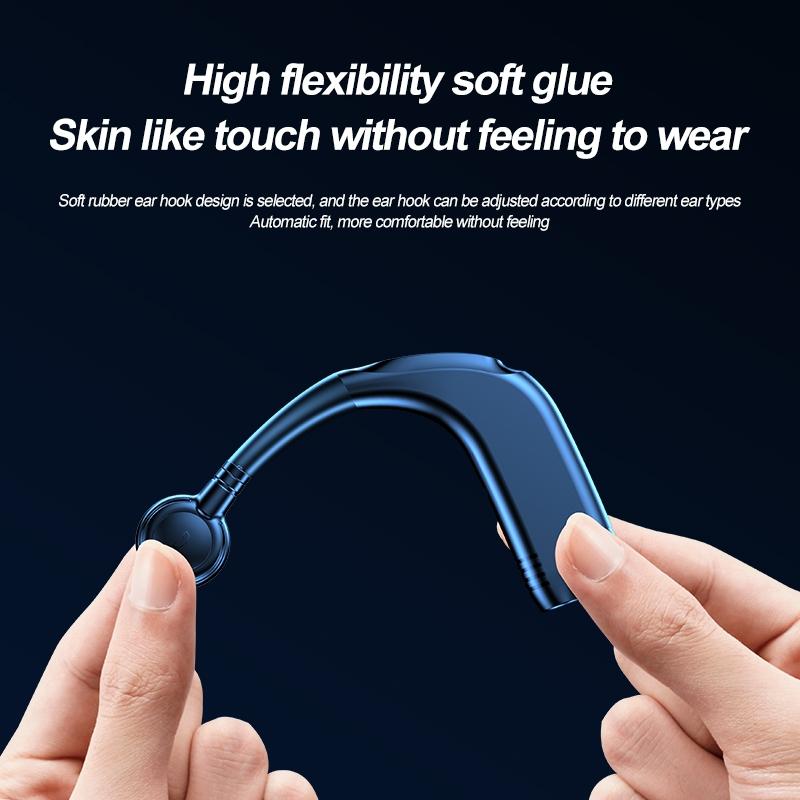 Bluetooth V5.2 Single Earhook Business Headset - M99 - Black + Blue 8