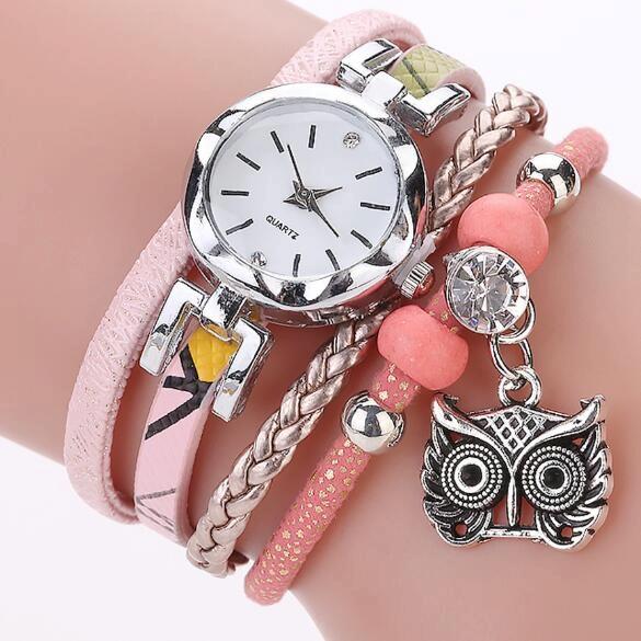 Owl Pendant Bracelet Watch for Women - Small Dial - Milk White 7