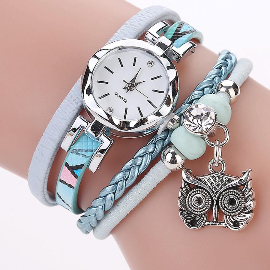 Owl Pendant Bracelet Watch for Women - Small Dial - Milk White 8