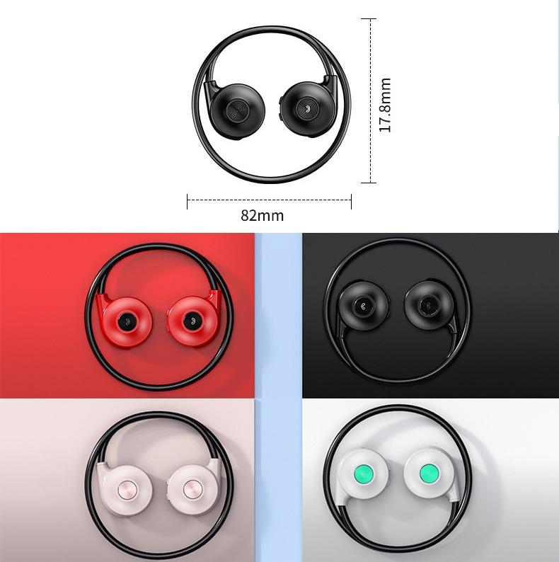 Bone Conduction Bluetooth Earphones with Stereo Vibration Speaker - Green