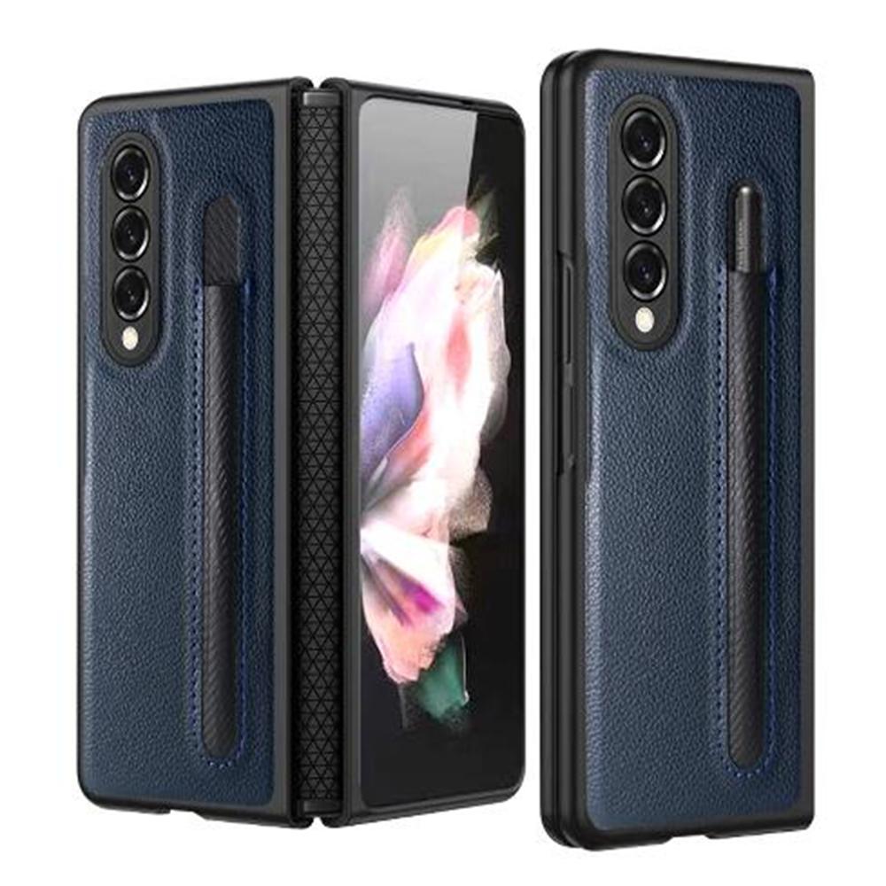For Samsung Galaxy Z Fold4 5G Litchi Texture Hinge Case - Red 8