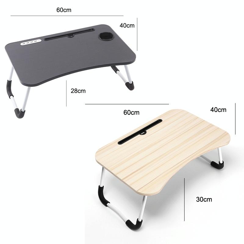 Portable Folding Desk with Fan & Lamp - Compact Design - White Maple 4
