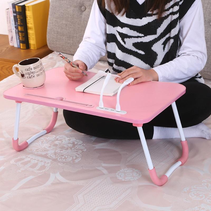 Portable Folding Desk with Fan & Lamp - Compact Design - White Maple 8
